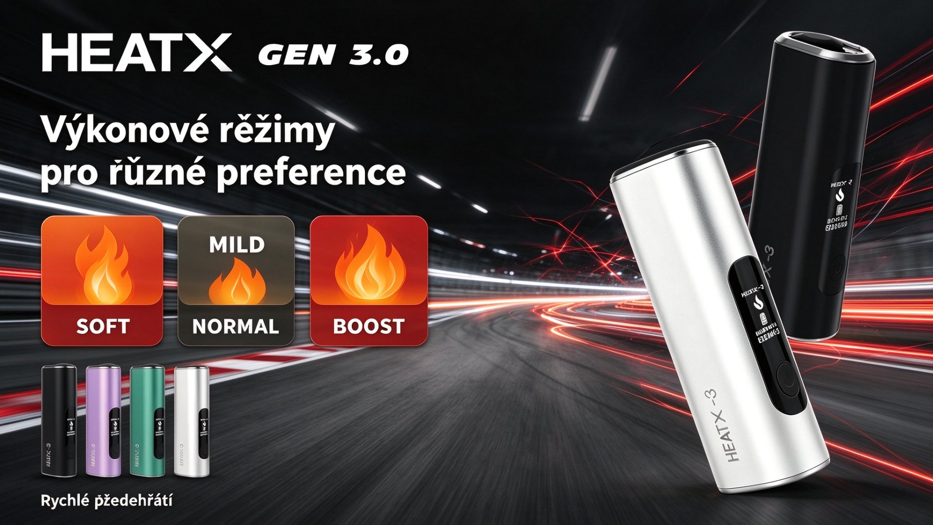 HEATX-3 — modalità di potenza e preriscaldamento rapido